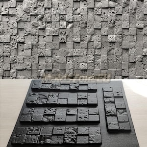 Mold for Wall Decoration, Artificial Stone and Tiles from plaster, concrete, gypsum &#39;Corsica&#39; SET 5 pcs DIY