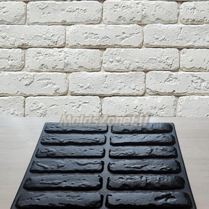 Mold for Wall Decoration, Artificial Stone and Tiles from plaster, concrete, gypsum &#39;Boston&#39; SET 12 pcs DIY