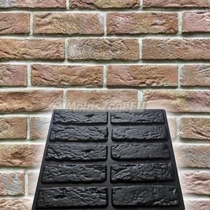 Mold for Wall Decoration, Artificial Stone and Tiles from plaster, concrete, gypsum &#39;Old Brick&#39; SET 10 pcs DIY