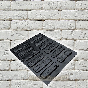Mold for Wall Decoration, Artificial Stone and Tiles from plaster, concrete, gypsum &#39;Boston&#39; SET 12 pcs DIY