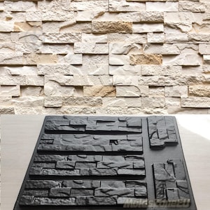 Mold for Wall Decoration, Artificial Stone and Tiles from plaster, concrete, gypsum &#39;America&#39; SET 6 pcs DIY