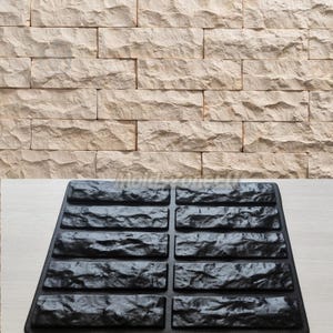 Mold for Wall Decoration, Artificial Stone and Tiles from plaster, concrete, gypsum &#39;Marble stones&#39; SET 10 pcs DIY