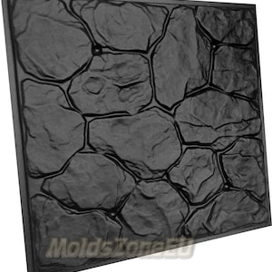 Mold for Wall 3D panels, stone, facade decorative tile, artificial brick, for plaster, gypsum or concrete &quot;Big Stones&quot;