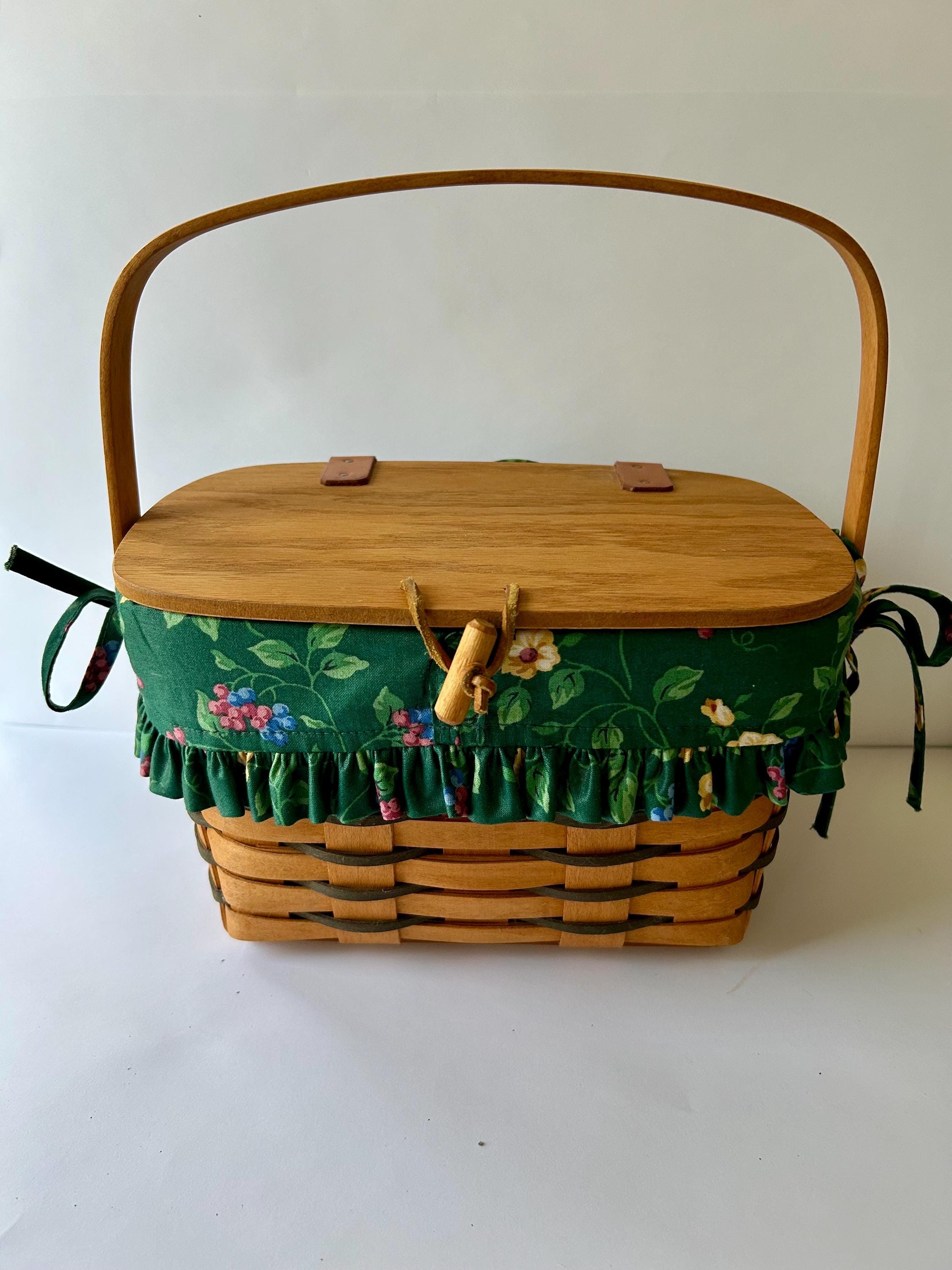 Longaberger 1995 Heartland Small Purse Basket Combo Green Vine