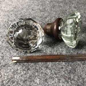 Antique Clear Glass Door Knobs and Stem
