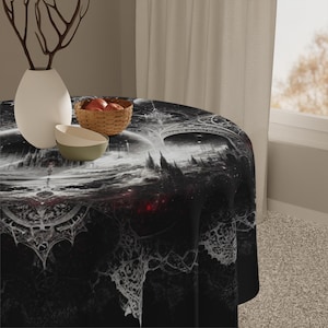Gothic Tablecloth: Ethereal Occult Altar Cloth, Halloween Decor