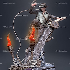 Indiana Jones 3D-standbeeld Modelkit, niet-gemonteerd, niet geverfd, zie beschrijving voor maten