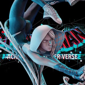 Spider Gwen 3d Statue Model kit unassembled not painted