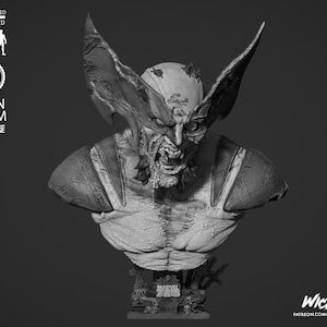 Wolverine Zombie Bust 3D Model - STL Model for Resin Printer Figure 3D Printing - High Quality