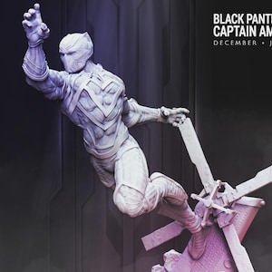 Avengers Black Panther comic style stl file for 3d printing