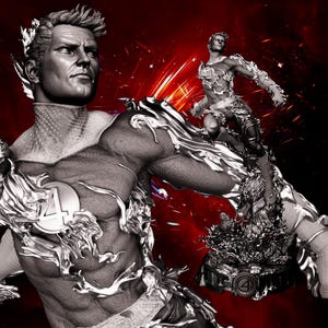 Fantastic Four Johnny Storm  3d Statue Model kit unassembled not painted
