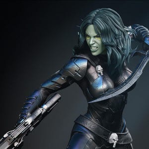 Guardians of the Galaxy Gamora Comic style stl file for 3d printing