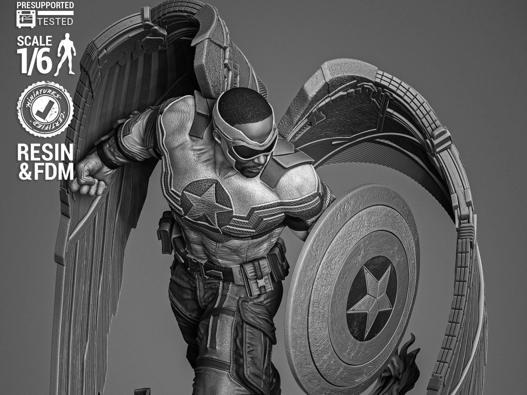Avengers Falcon Captain America stl file for 3d printing
