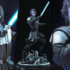 Star Wars Anakin Clone Wars 3d Statue Model kit unassembled not painted