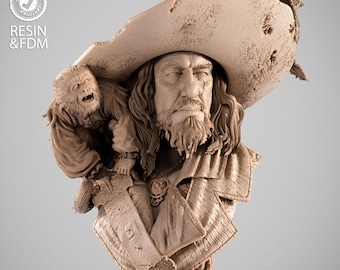 Hector Barbossa Bust stl-bestand voor 3D-printen