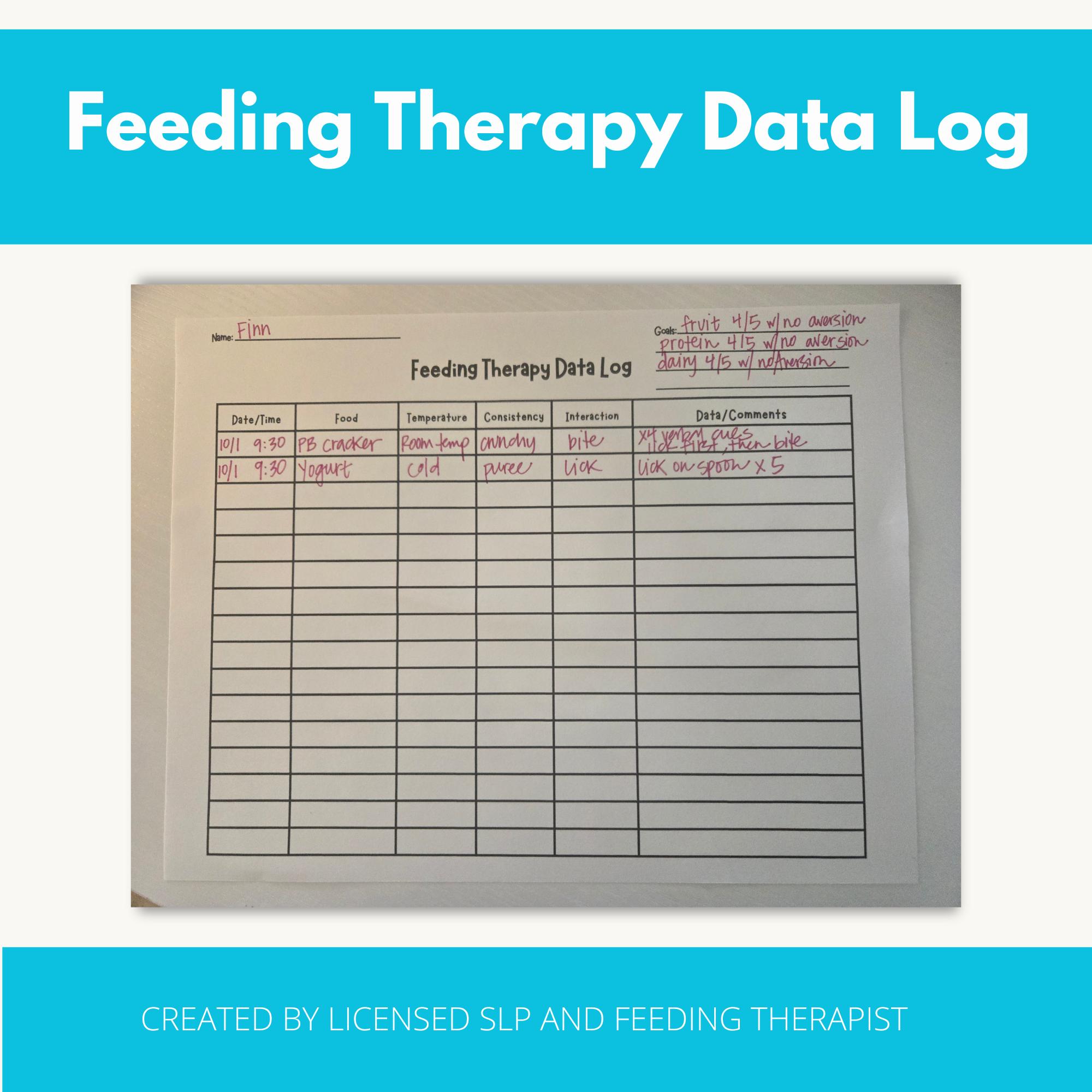 Feeding Therapy Session Data Log | SLP, OT Printable (PDF) - Etsy