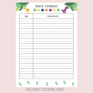 kid&#39;s schedule, daily schedule, kids organizer, printable kids schedule kids to-do list