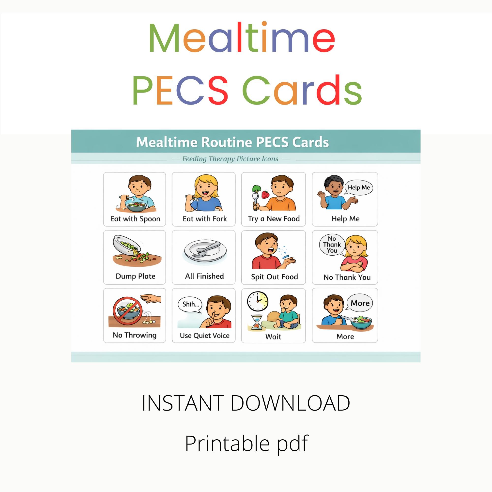 Meal Time Routine Pictorial Mealtime Routine PECS Cards | Feeding Therapy Visuals (digital Download ...