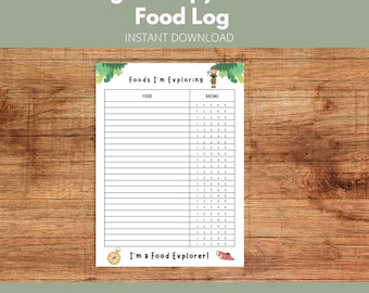 Feeding Therapy Food Log: Food Explorer Printable (PDF)