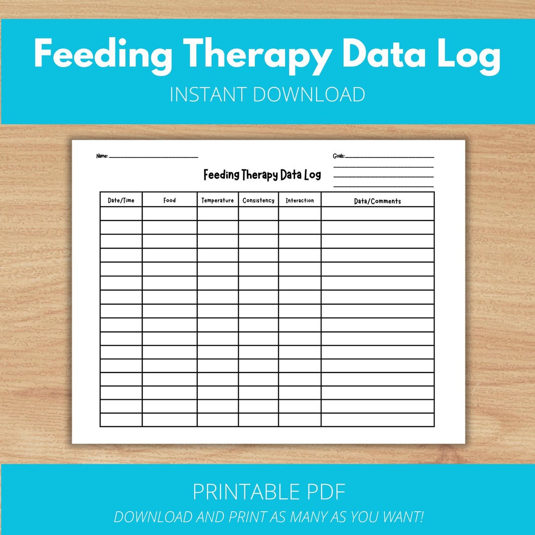 Feeding Therapy Session Data Log | SLP, OT Printable (PDF) - Etsy