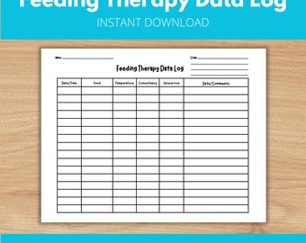 Feeding Therapy Session Data Log | SLP, OT Printable (PDF)