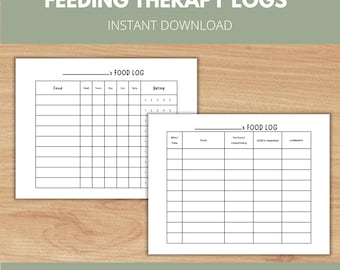 Feeding Therapy Food Log Printable | Feeding Tracker for SLPs, Parents & Therapists