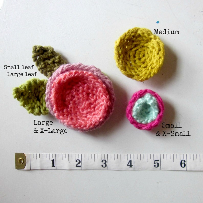 KNITTING PATTERN flowers and leaves embellishments knitted Etsy