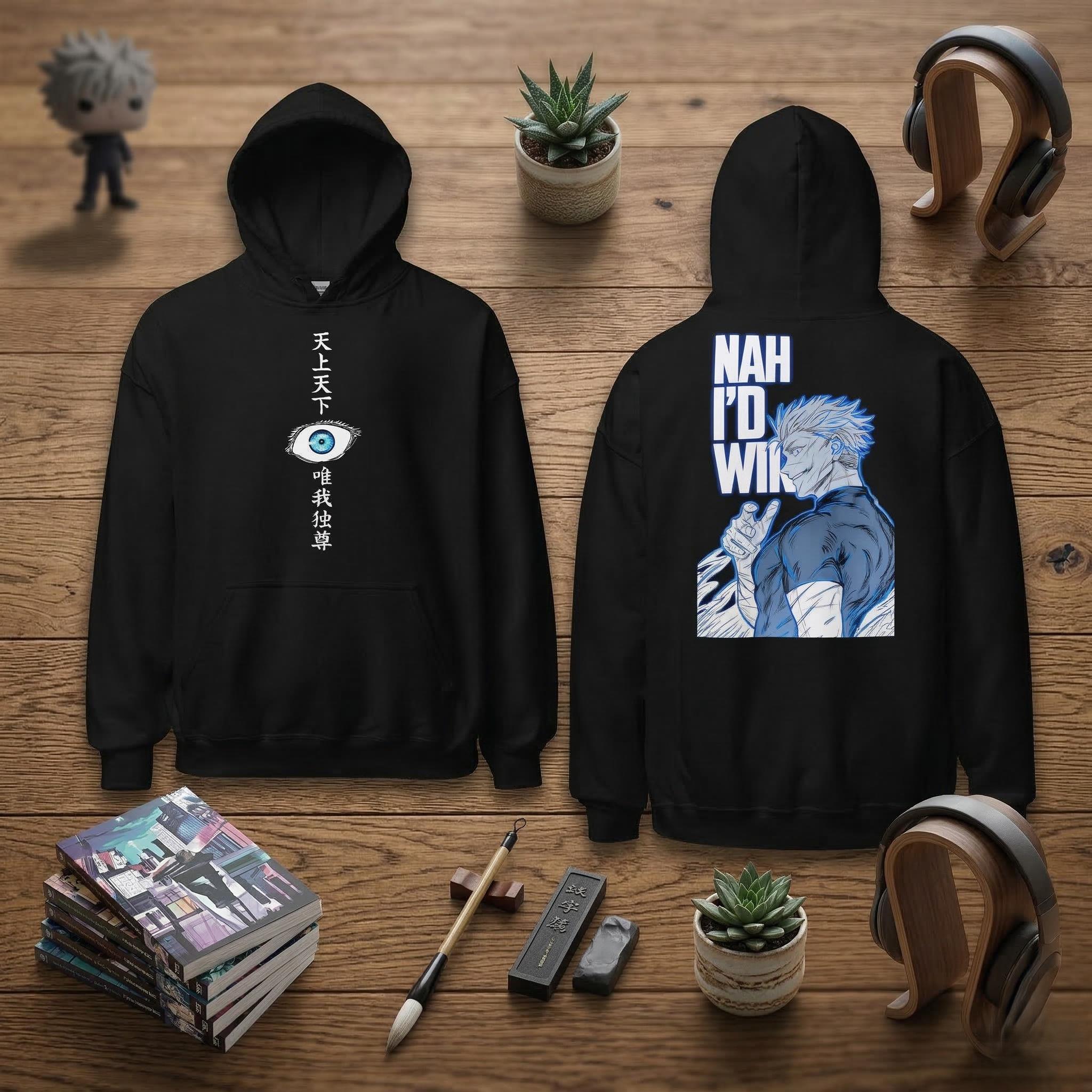 Satoru Gojo Manga Chibi Grijze Hoodie Trui Unisex Heren Dames Grey Hoodie Jumper Unisex Men Women