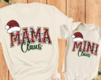 Christmas Claus Family Matching Shirt, Mama Claus Mimi Claus Tee, Cute Merry Christmas Family Squad Tee, Merry Christmas, Holiday Family Tee