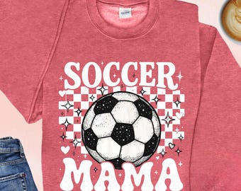 Retro Checkered Soccer Mama Sweatshirt, Soccer Sideline Mama Hoodie, Gameday Soccer Sweater, Soccer Pride Hoodie, Soccer Match Sweatshirt