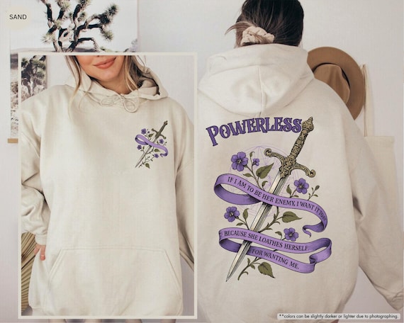 Powerless Sweatshirt, Book Quote Hoodie, Dark Romance Pullover, Enemies to Lovers Bookish Gift, Fantasy Reader Apparel, Bookworm Sweater