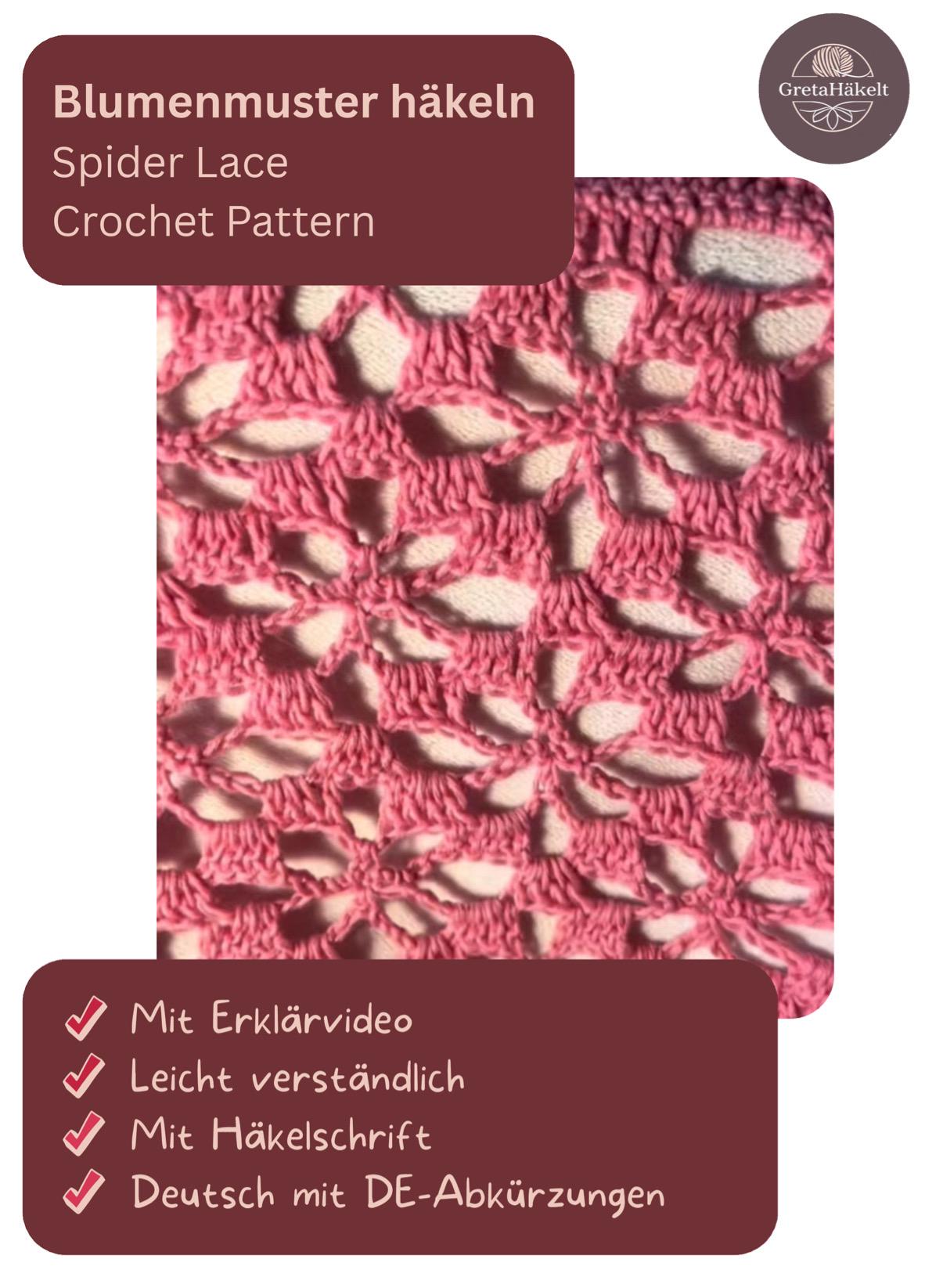 Spider Lace Floral Crochet Pattern in German