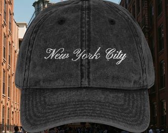 Bonnet brodé New York City Casquette papa vintage Casquette de baseball NYC Coton réglable Cadeau de voyage Streetwear