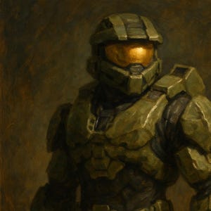 Oil Painting inspired by Master Chief in Halo - digital file