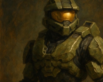 Oil Painting inspired by Master Chief in Halo - digital file