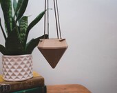 3D Printed Copper Geometric Hanging Planter 3D Print Planter, Hanging Flower Pot