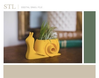 STL DIGITAL FILE Snail Air plant holder, 3D printing file, snail 3d print, 3D print home decor, Stl Files for 3D Printers