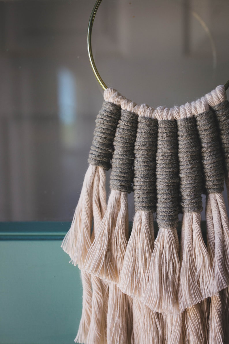Brass Ring Macrame Wall Hanging Macrame Art Textured Etsy