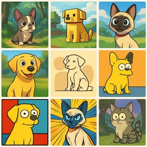 Custom Pet Cartoon Portrait | Cartoon, Pixar, Ghibli, Anime & Any Art Style | Digital Pet Art from Photo