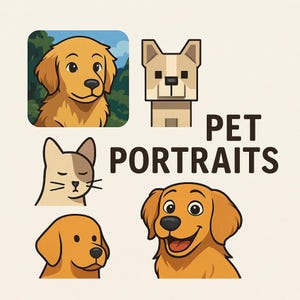 Custom Dog Portrait from Photo – Pixar, Anime, Ghibli, Cartoon & More Styles | Personalized Pet Art Digital Download