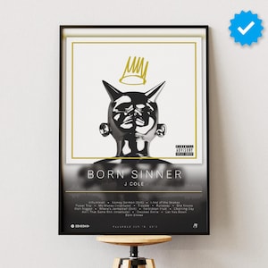 J Cole Poster | Born Sinner Poster | Album Poster Prints | Wall Decor Posters | Album Cover | Rap Music Poster