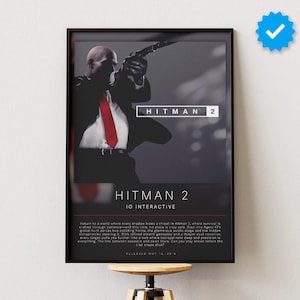 Hitman 2 Poster | Gaming Poster | Video Game Prints | Wall Decor Posters | Gaming Gift | Video Game Poster | Gaming Decor