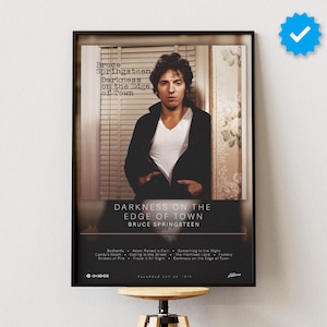 Bruce Springteen Poster | Darkness On The Edge Of Town Poster | Album Poster Prints | Wall Decor Posters | Album Cover | Rock Music Poster