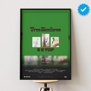 ZZ Top Poster | Tres Hombres Poster | Album Poster Prints | Wall Decor Posters | Album Cover | Rock Music Poster