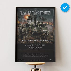 Iron Maiden Poster | A Matter Of Life And Death Poster | Album Poster Prints | Wall Decor Posters | Album Cover | Metal Music Poster