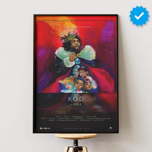 J Cole Poster | Kod Poster | Album Poster Prints | Wall Decor Posters | Album Cover | Rap Music Poster