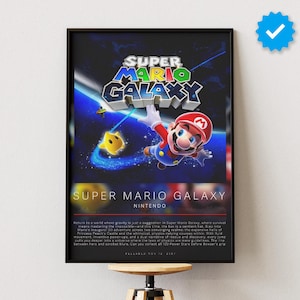Super Mario Galaxy Poster | Gaming Poster | Video Game Prints | Wall Decor Posters | Gaming Gift | Video Game Poster | Gaming Decor