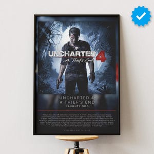 Uncharted 4: A Thief&#39;s End Poster | Gaming Poster | Video Game Prints | Wall Decor Posters | Gaming Gift | Video Game Poster | Gaming Decor