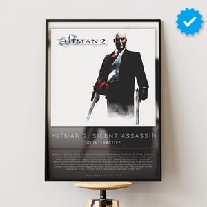 Hitman 2: Silent Assassin Poster | Gaming Poster | Video Game Prints | Wall Decor Posters | Gaming Gift | Video Game Poster | Gaming Decor