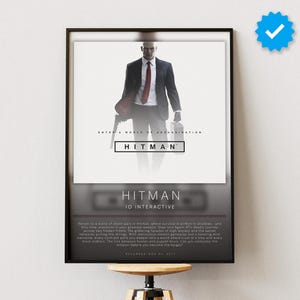 Hitman Poster | Gaming Poster | Video Game Prints | Wall Decor Posters | Gaming Gift | Video Game Poster | Gaming Decor